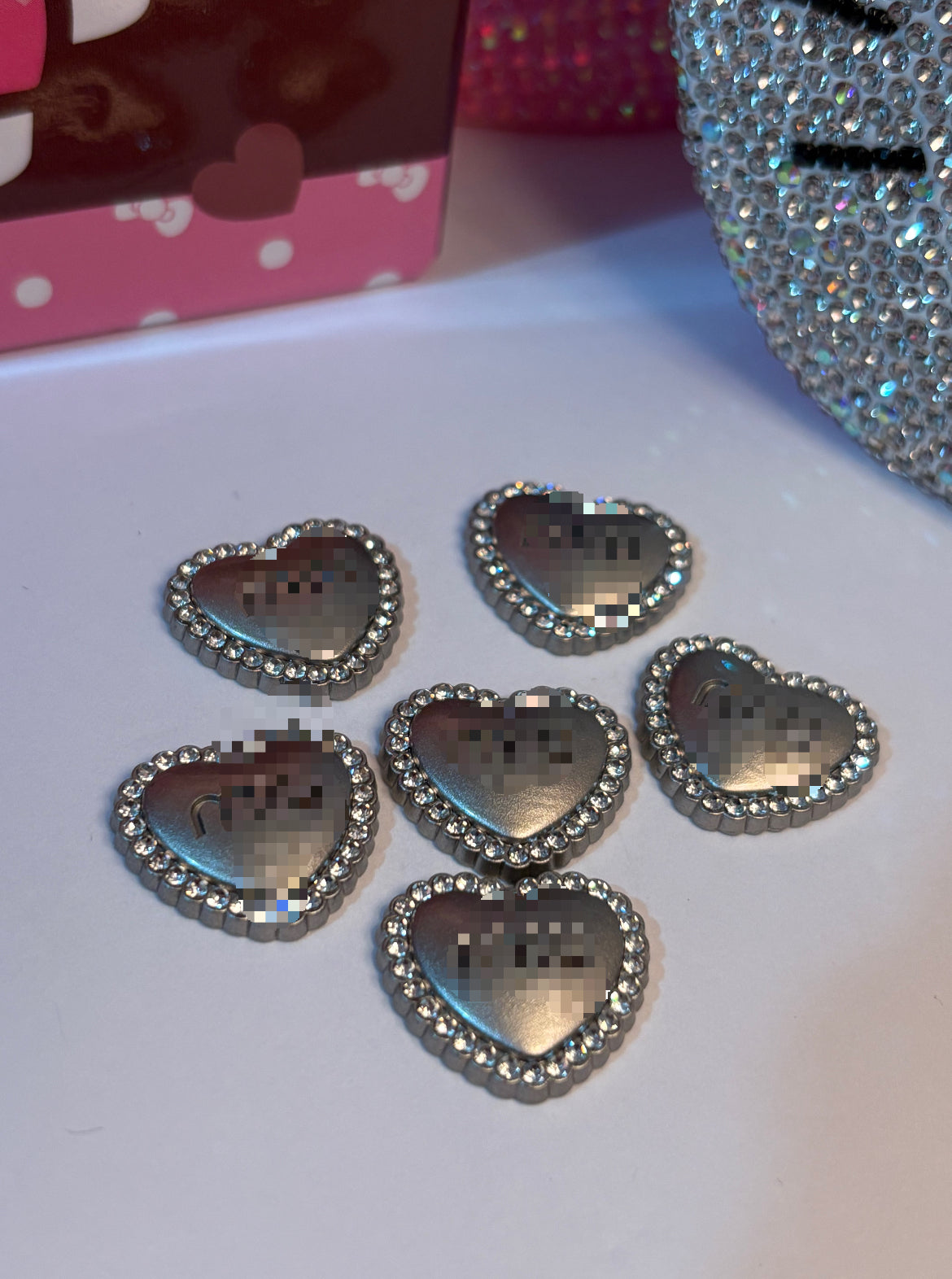 Grey bling heart